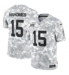 Men's Nike Kansas City Chiefs Patrick Mahomes Arctic Camo 2024 Salute to Service Limited Jersey