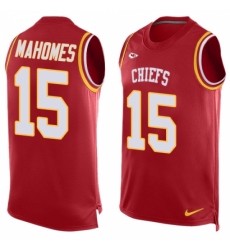 Nike Kansas City Chiefs #15 Patrick Mahomes Red Team Color Men's Stitched NFL Limited Tank Top Jersey