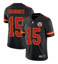 Youth Nike Kansas City Chiefs #15 Patrick Mahomes Black Stitched NFL Limited Rush Jersey