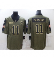 Men's Dallas Cowboys #11 Micah Parsons Gold 2021 Salute To Service Limited Player Jersey