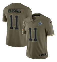 Men's Dallas Cowboys #11 Micah Parsons Nike 2022 Salute To Service Limited Jersey - Olive