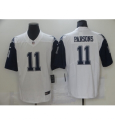 Men's Dallas Cowboys #11 Micah Parsons Nike White 2021 Throwback Limited Jersey