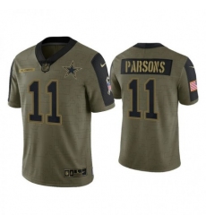 Men's Dallas Cowboys #11 Micah Parsons Olive Nike 2021 Salute To Service Limited Player Jersey