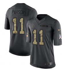 Men's Nike Dallas Cowboys #11 Micah Parsons Black Stitched NFL Limited 2016 Salute To Service Jersey