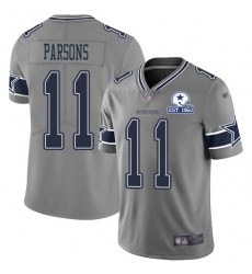 Men's Nike Dallas Cowboys #11 Micah Parsons Gray Stitched With Established In 1960 Patch NFL Limited Inverted Legend Jersey