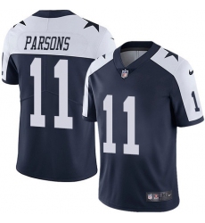 Men's Nike Dallas Cowboys #11 Micah Parsons Nave Blue Thanksgiving Stitched NFL Vapor Untouchable Limited Throwback Jersey