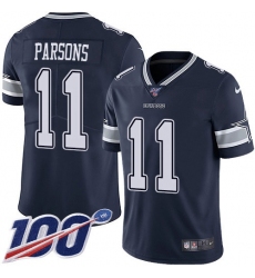 Men's Nike Dallas Cowboys #11 Micah Parsons Navy Blue Team Color Stitched NFL 100th Season Vapor Untouchable Limited Jersey