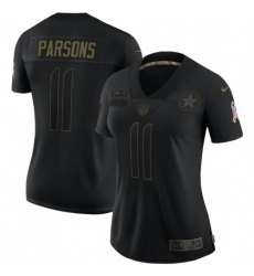 Women's Dallas Cowboys #11 Micah Parsons Black Nike 2020 Salute To Service Limited Jersey Black