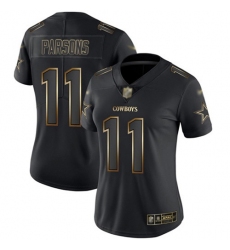 Women's Nike Dallas Cowboys #11 Micah Parsons Black-Gold Stitched NFL Vapor Untouchable Limited Jersey