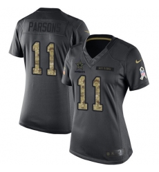 Women's Nike Dallas Cowboys #11 Micah Parsons Black Stitched NFL Limited 2016 Salute to Service Jersey