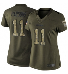 Women's Nike Dallas Cowboys #11 Micah Parsons Green Stitched NFL Limited 2015 Salute to Service Jersey
