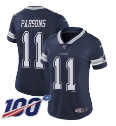 Women's Nike Dallas Cowboys #11 Micah Parsons Navy Blue Team Color Stitched NFL 100th Season Vapor Untouchable Limited Jersey