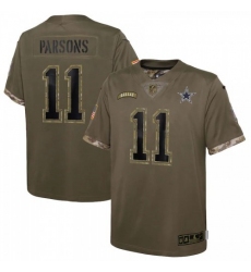 Youth Dallas Cowboys #11 Micah Parsons Nike 2022 Salute To Service Limited Jersey - Olive