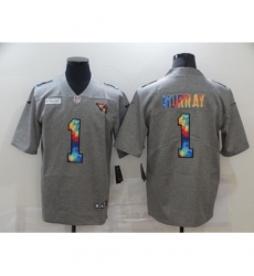 Men's Arizona Cardinals #1 Kyler Murray Gray Rainbow Version Nike Limited Jersey