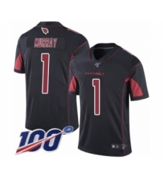Men's Arizona Cardinals #1 Kyler Murray Limited Black Rush Vapor Untouchable 100th Season Football Jersey