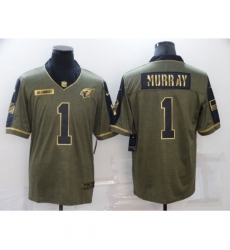 Men's Arizona Cardinals #1 Kyler Murray Nike Gold 2021 Salute To Service Limited Player Jersey