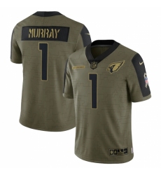 Men's Arizona Cardinals #1 Kyler Murray Nike Olive 2021 Salute To Service Limited Player Jersey