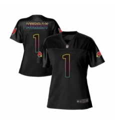 Women's Arizona Cardinals #1 Kyler Murray Game Black Fashion Football Jersey