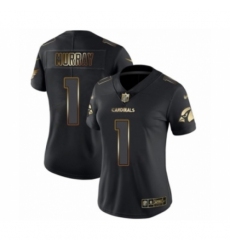 Women's Arizona Cardinals #1 Kyler Murray Limited Black Gold Vapor Untouchable Football Jersey