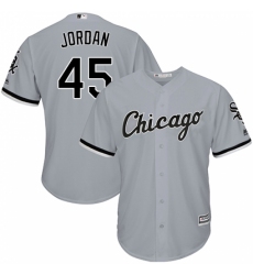Youth Majestic Chicago White Sox #45 Michael Jordan Replica Grey Road Cool Base MLB Jersey