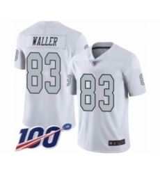 Men's Oakland Raiders #83 Darren Waller Limited White Rush Vapor Untouchable 100th Season Football Jersey