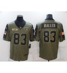 Men's Oakland Raiders #83 Darren Waller Nike Olive 2021 Salute To Service Limited Player Jersey