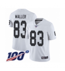 Men's Oakland Raiders #83 Darren Waller White Vapor Untouchable Limited Player 100th Season Football Jersey
