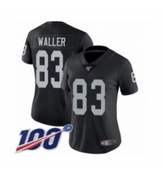 Women's Oakland Raiders #83 Darren Waller Black Team Color Vapor Untouchable Limited Player 100th Season Football Jersey