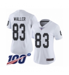 Women's Oakland Raiders #83 Darren Waller White Vapor Untouchable Limited Player 100th Season Football Jersey