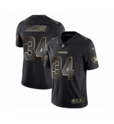 Men Oakland Raiders #34 Bo Jackson Black Golden Edition 2019 Vapor Untouchable Limited Jersey