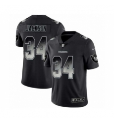 Men Oakland Raiders #34 Bo Jackson Black Smoke Fashion Limited Jersey