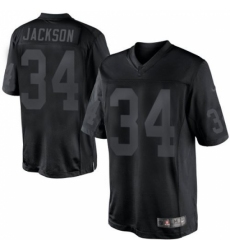 Men's Nike Oakland Raiders #34 Bo Jackson Black Drenched Limited NFL Jersey