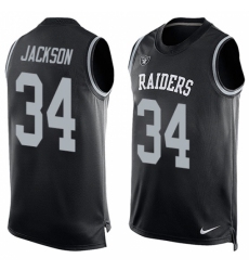 Men's Nike Oakland Raiders #34 Bo Jackson Limited Black Player Name & Number Tank Top NFL Jersey