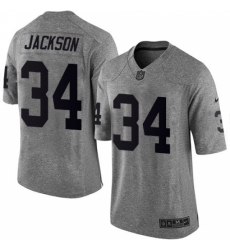 Men's Nike Oakland Raiders #34 Bo Jackson Limited Gray Gridiron NFL Jersey