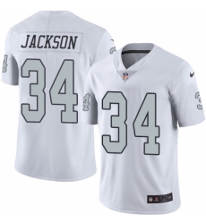 Men's Nike Oakland Raiders #34 Bo Jackson Limited White Rush Vapor Untouchable NFL Jersey