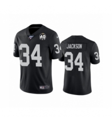 Men's Oakland Raiders #34 Bo Jackson Black 60th Anniversary Vapor Untouchable Limited Player 100th Season Football Jersey