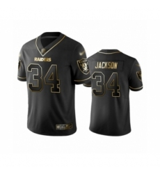 Men's Oakland Raiders #34 Bo Jackson Black Golden Edition Limited Player 100th Season Football Jersey