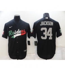 Men's Oakland Raiders #34 Bo Jackson Black Mexico Nike Limited Jersey