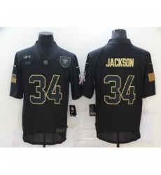 Men's Oakland Raiders #34 Bo Jackson Black Nike 2020 Salute To Service Limited Jersey