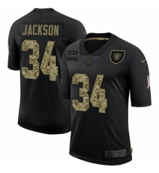 Men's Oakland Raiders #34 Bo Jackson Camo 2020 Salute To Service Limited Jersey