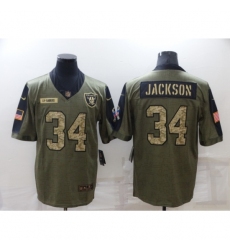Men's Oakland Raiders #34 Bo Jackson Nike Camo 2021 Salute To Service Limited Player Jersey