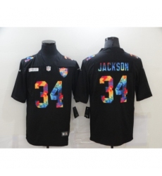 Men's Oakland Raiders #34 Bo Jackson Rainbow Version Nike Limited Jersey