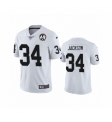 Men's Oakland Raiders #34 Bo Jackson White 60th Anniversary Vapor Untouchable Limited Player 100th Season Football Jersey