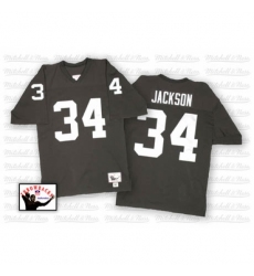 Mitchell and Ness Oakland Raiders #34 Bo Jackson Black Team Color Authentic NFL Throwback Jersey