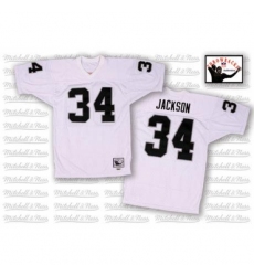 Mitchell and Ness Oakland Raiders #34 Bo Jackson White Authentic NFL Throwback Jersey