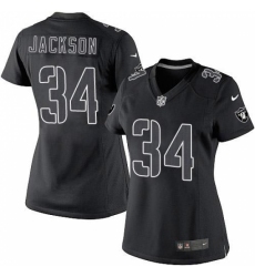 Women's Nike Oakland Raiders #34 Bo Jackson Limited Black Impact NFL Jersey