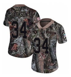 Women's Nike Oakland Raiders #34 Bo Jackson Limited Camo Rush Realtree NFL Jersey