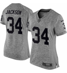 Women's Nike Oakland Raiders #34 Bo Jackson Limited Gray Gridiron NFL Jersey