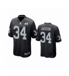 Women's Oakland Raiders #34 Bo Jackson Game Black 60th Anniversary Team Color Football Jersey