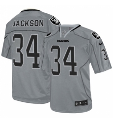 Youth Nike Oakland Raiders #34 Bo Jackson Elite Lights Out Grey NFL Jersey